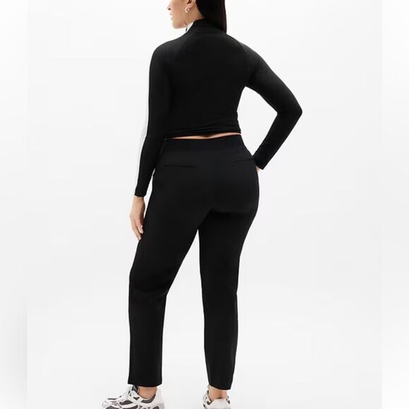 Athleta Brooklyn Mid Rise Ankle Pant Stretch Athleisure Travel New Black Sz 12 - Picture 5 of 15